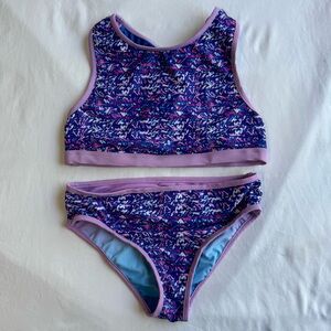 Eddie Bauer Reversible 2-piece Swimsuit Bikini Girls M
